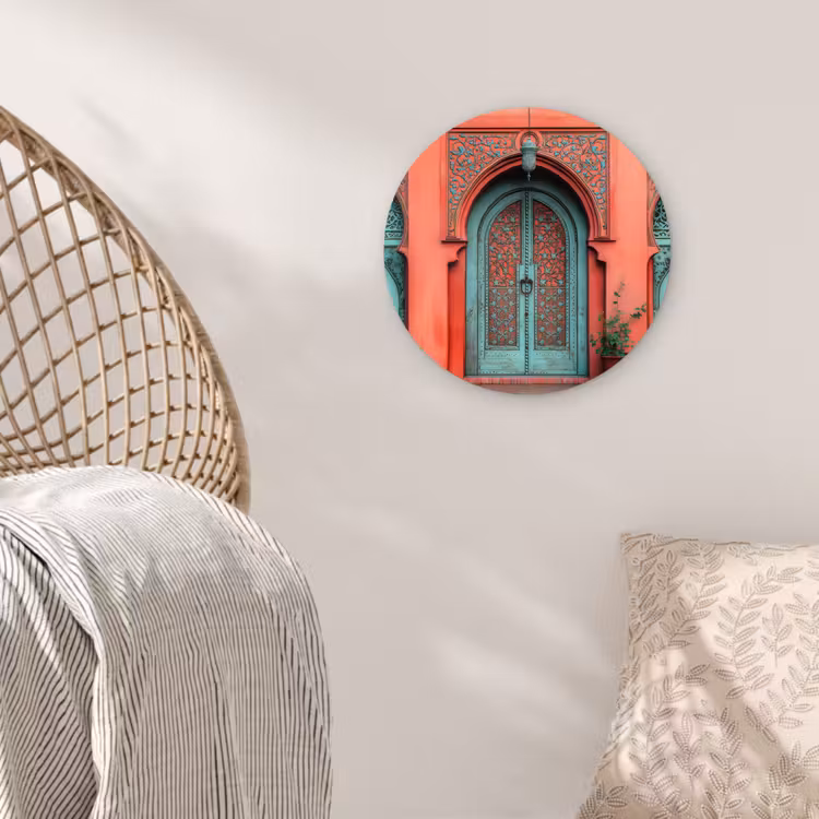 Lantaarn - Deur - Turquoise Wandcirkel kunststof plaat 5mm dik klein -sfeer5