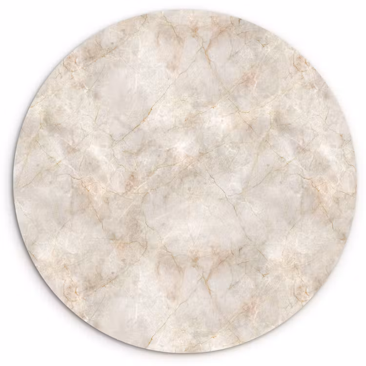 Lichtbeige - Goudbruine Nerven - Marmer Wandcirkel kunststof plaat 5mm dik klein 188 -3d