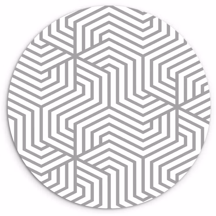 Lijn - Design - Geometrie - Patroon Wandcirkel kunststof plaat 5mm dik klein 188 -3d