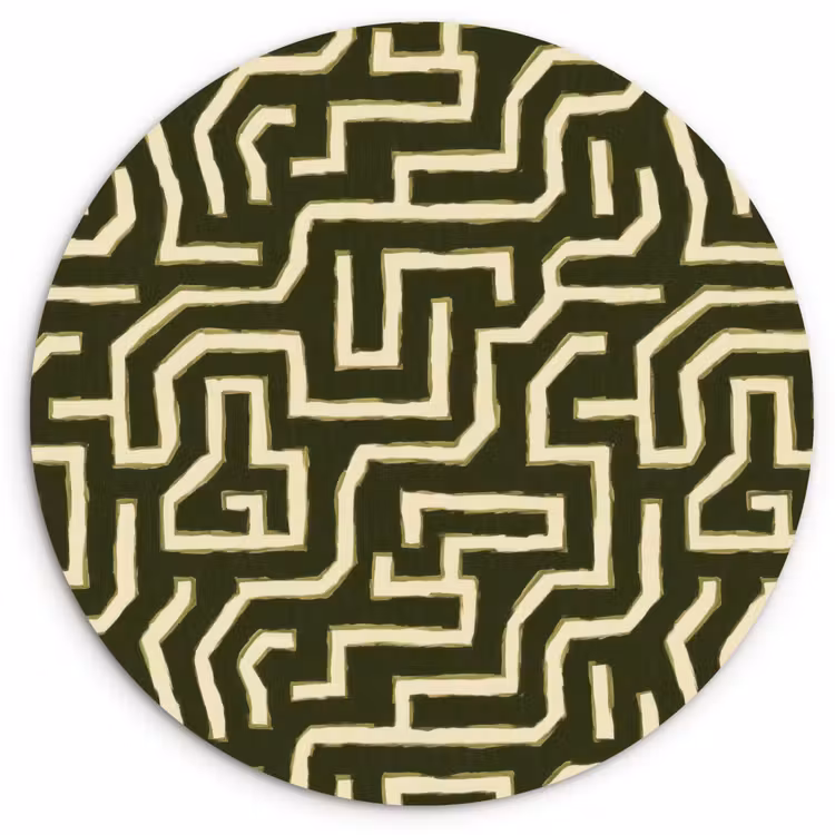 Lijnen - Abstract - Groen Wandcirkel kunststof plaat 5mm dik klein 188 -3d