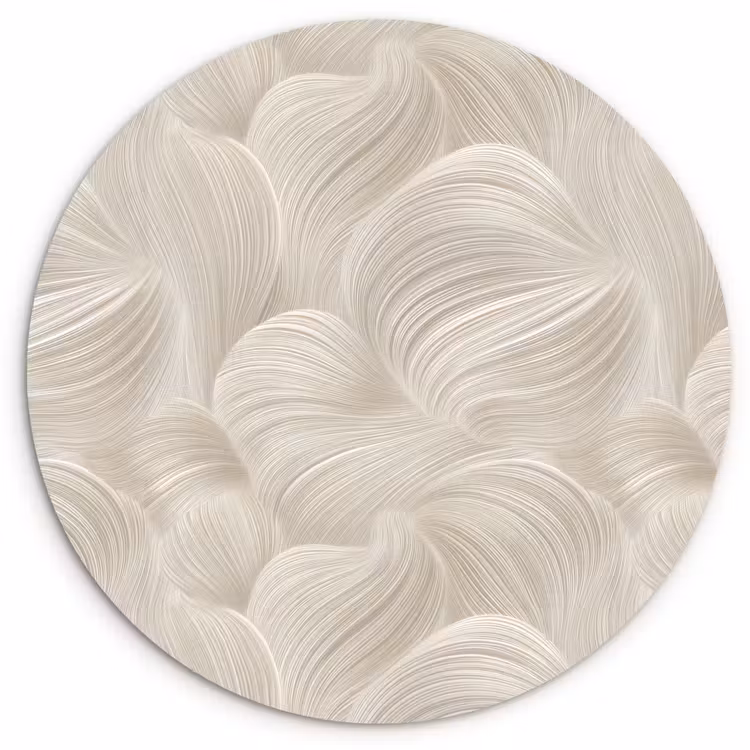 Lijnen - Waaier - Beige Wandcirkel kunststof plaat 5mm dik klein 188 -3d