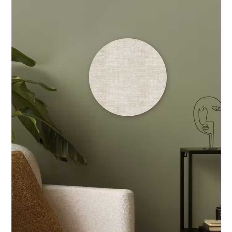 Linnen - Textuur - Beige Wandcirkel kunststof plaat 5mm dik klein 188 -sfeer3