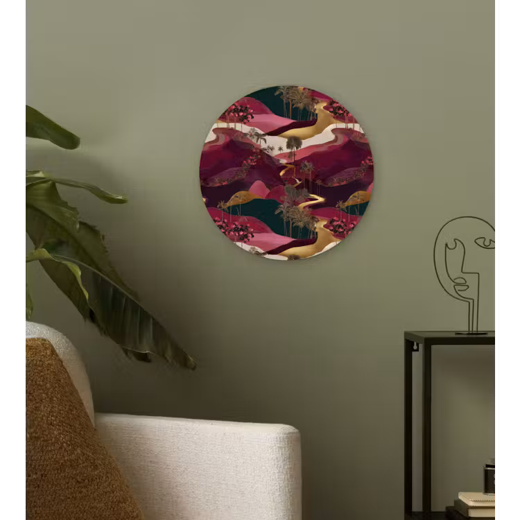 Magisch - Palmbomen - Goud Wandcirkel kunststof plaat 5mm dik klein 188 -sfeer3