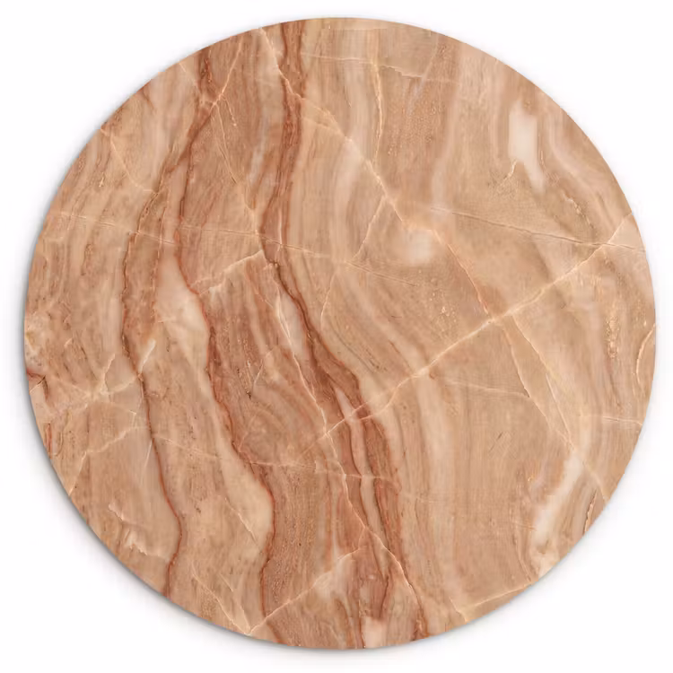 Marmer - Ader - Natuur - Abstract - Beige Wandcirkel kunststof plaat 5mm dik klein -3d