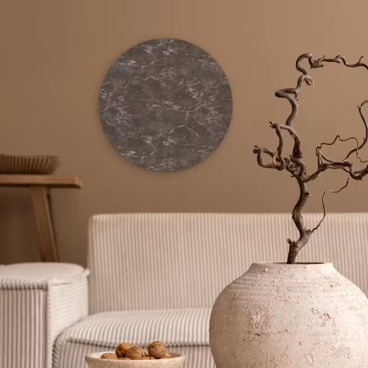 Marmer - Aders - Bruin Wandcirkel kunststof plaat 5mm dik klein 188 -sfeer1