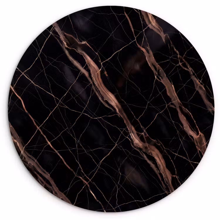Marmer - Goud - Patroon - Luxe - Zwart Wandcirkel kunststof plaat 5mm dik klein -3d