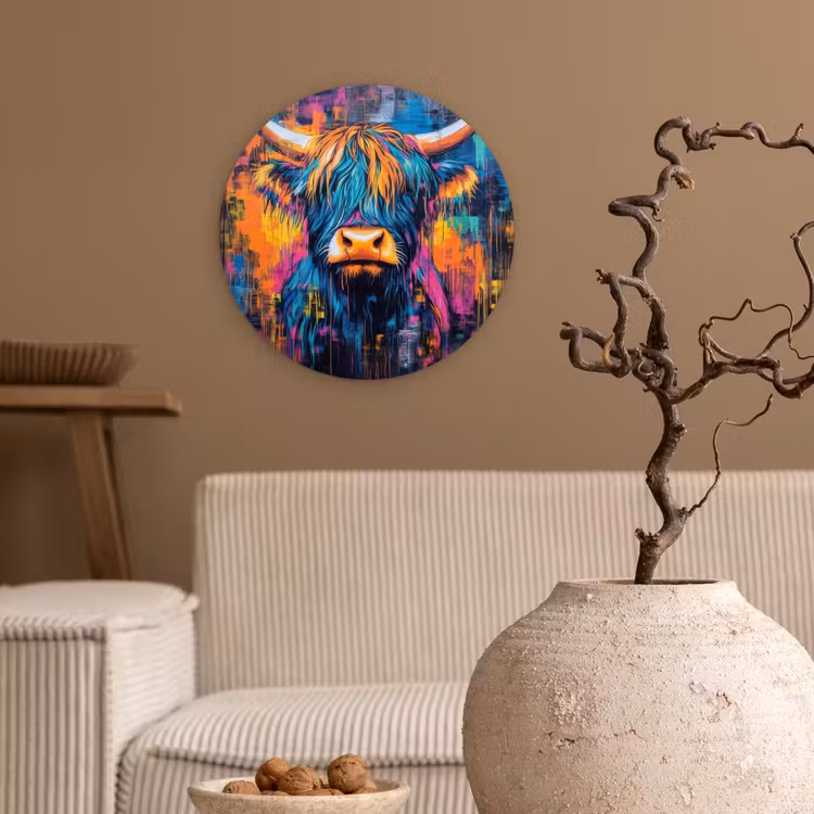 Marmer - Modern - Goud Wandcirkel kunststof plaat 5mm dik klein -sfeer1