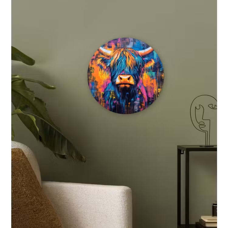 Marmer - Modern - Goud Wandcirkel kunststof plaat 5mm dik klein -sfeer3