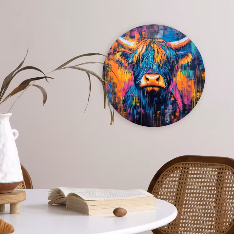 Marmer - Modern - Goud Wandcirkel kunststof plaat 5mm dik klein -sfeer4
