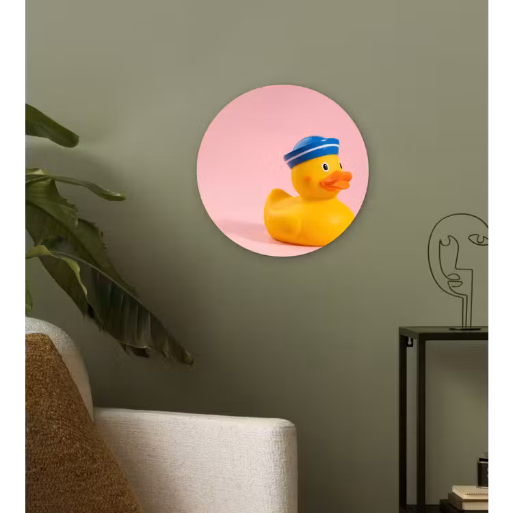 Matroos - Eend - Roze Wandcirkel kunststof plaat 5mm dik klein -sfeer3