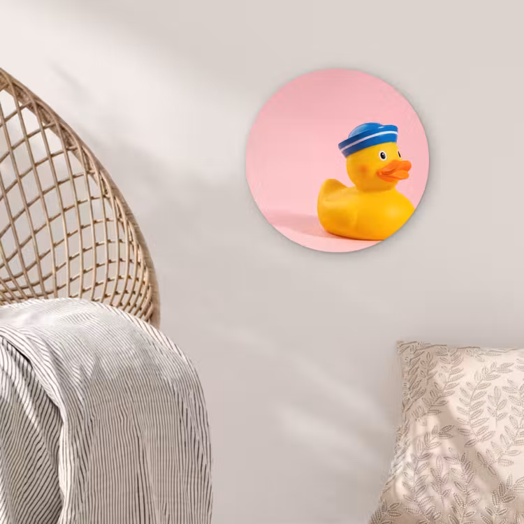 Matroos - Eend - Roze Wandcirkel kunststof plaat 5mm dik klein -sfeer5