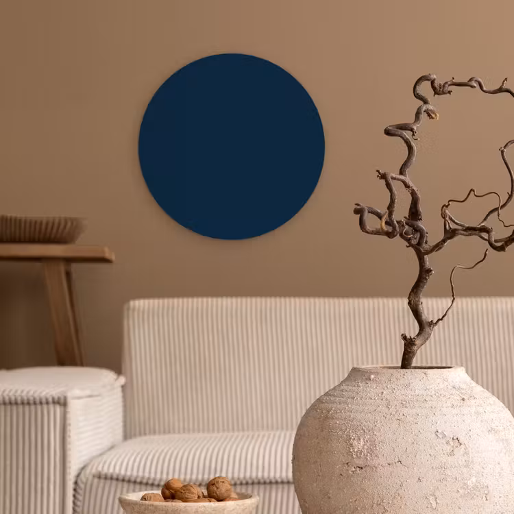 Midnight - Blue - Blauw Wandcirkel kunststof plaat 5mm dik klein 188 -sfeer1