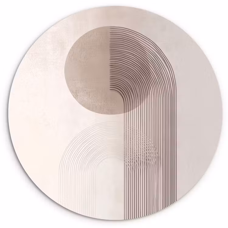 Minimalistisch - Cirkel - Lichtgrijs Wandcirkel kunststof plaat 5mm dik klein -3d