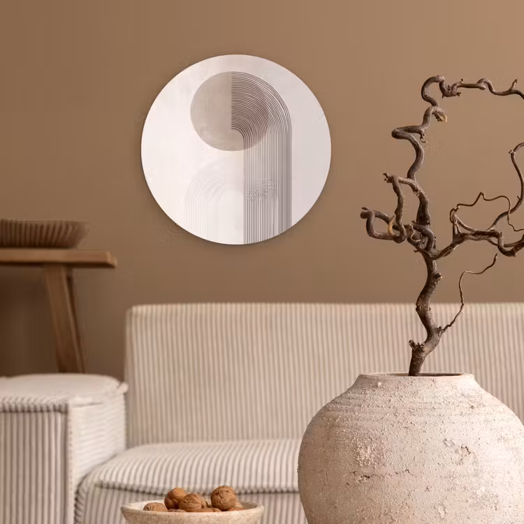 Minimalistisch - Cirkel - Lichtgrijs Wandcirkel kunststof plaat 5mm dik klein -sfeer1