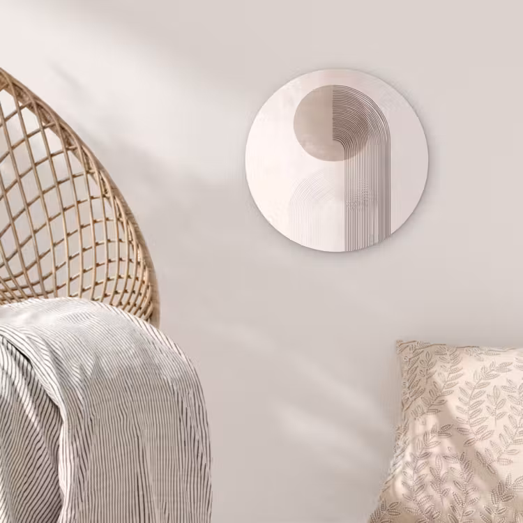 Minimalistisch - Cirkel - Lichtgrijs Wandcirkel kunststof plaat 5mm dik klein -sfeer5