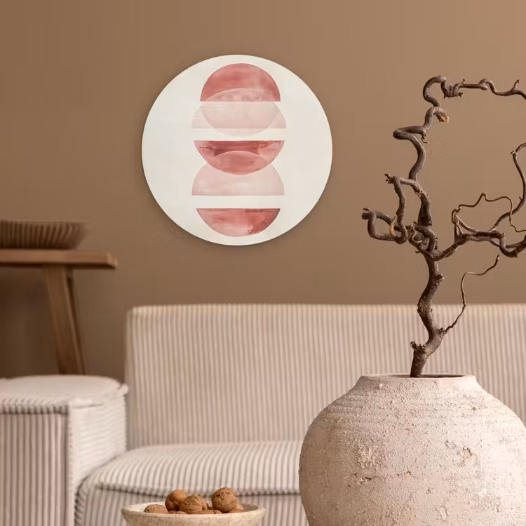 Minimalistisch - Cirkels - Roze Wandcirkel kunststof plaat 5mm dik klein -sfeer1