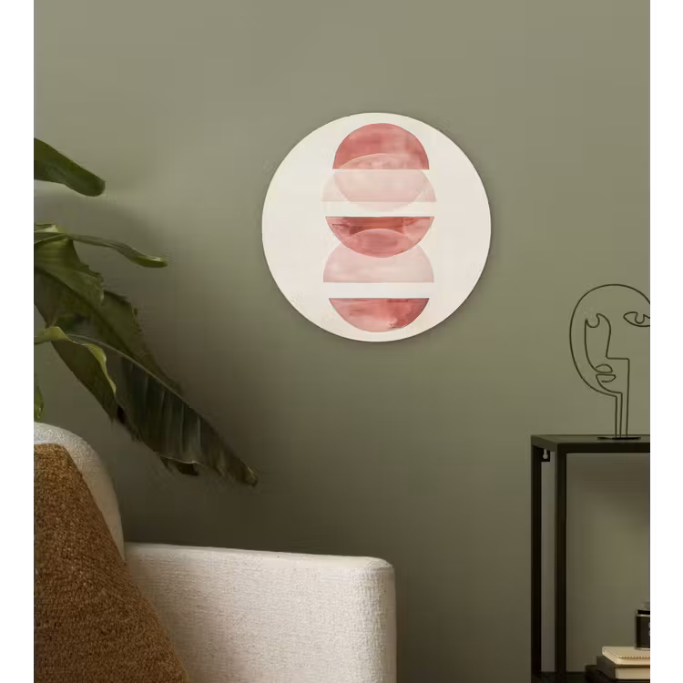Minimalistisch - Cirkels - Roze Wandcirkel kunststof plaat 5mm dik klein -sfeer3