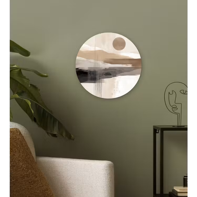 Minimalistisch - Landschap - Dimensie Wandcirkel kunststof plaat 5mm dik klein -sfeer3