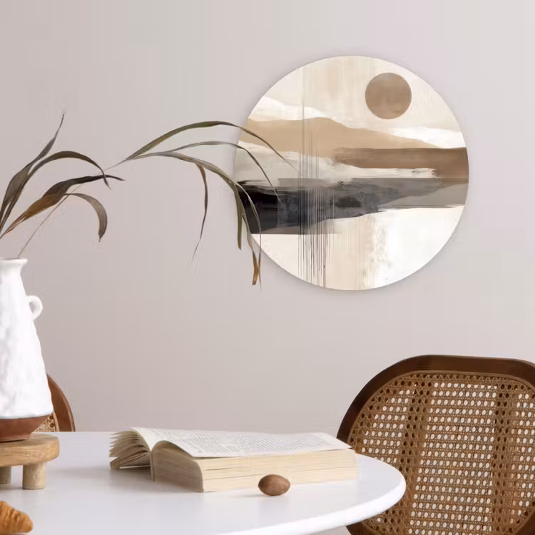 Minimalistisch - Landschap - Dimensie Wandcirkel kunststof plaat 5mm dik klein -sfeer4