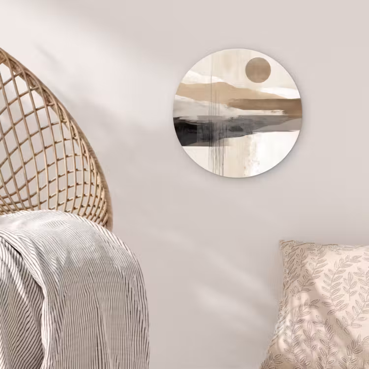 Minimalistisch - Landschap - Dimensie Wandcirkel kunststof plaat 5mm dik klein -sfeer5