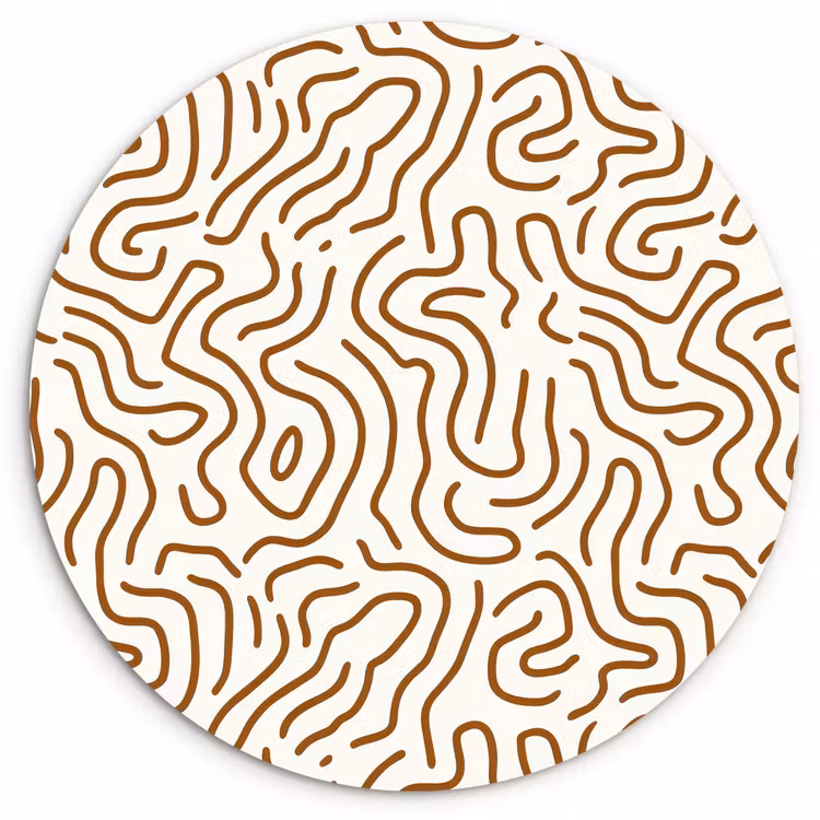Minimalistisch - Patroon - Terracotta Wandcirkel kunststof plaat 5mm dik klein 188 -3d