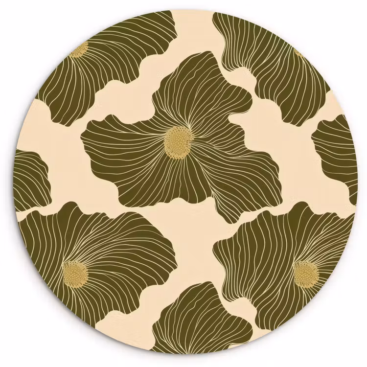 Modern - Abstract - Groen Wandcirkel kunststof plaat 5mm dik klein 188 -3d