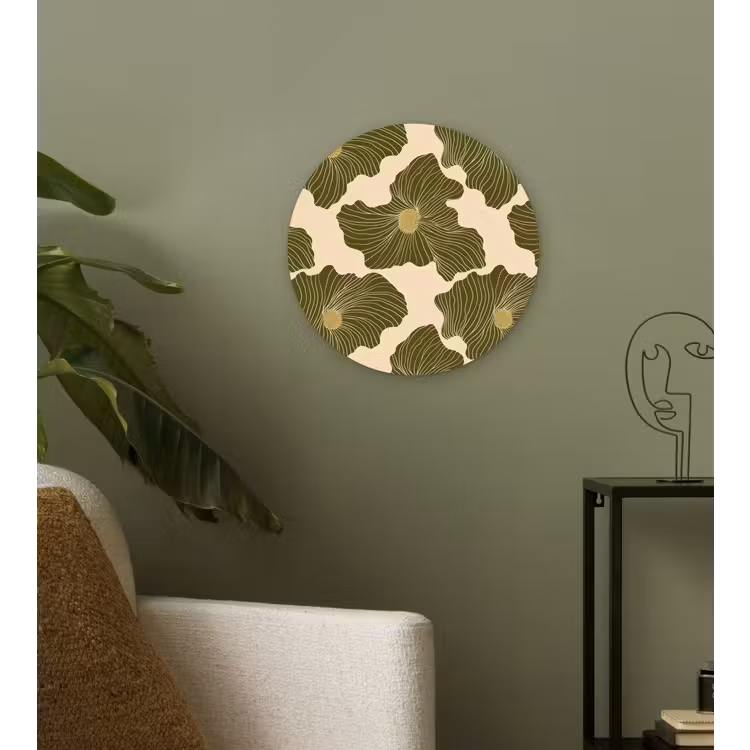 Modern - Abstract - Groen Wandcirkel kunststof plaat 5mm dik klein 188 -sfeer3