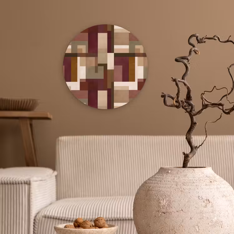 Modern - Geometrie - Kleurrijk Wandcirkel kunststof plaat 5mm dik klein 188 -sfeer1