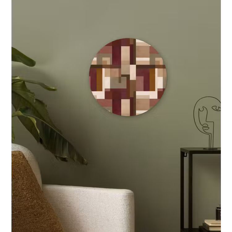 Modern - Geometrie - Kleurrijk Wandcirkel kunststof plaat 5mm dik klein 188 -sfeer3