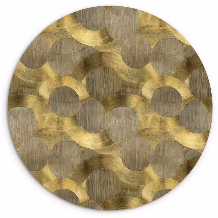Modern - Geometrisch - Goud Wandcirkel kunststof plaat 5mm dik klein 188 -3d