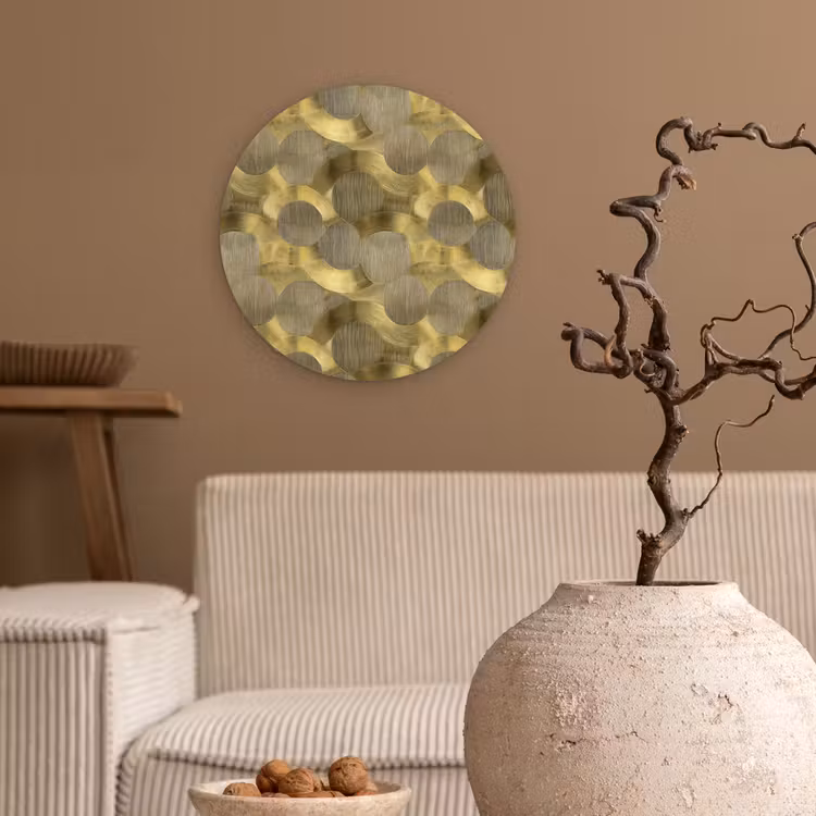 Modern - Geometrisch - Goud Wandcirkel kunststof plaat 5mm dik klein 188 -sfeer1