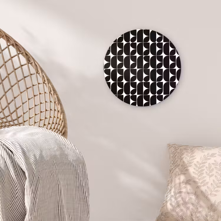 Modern - Geometrisch - Zwart Wandcirkel kunststof plaat 5mm dik klein 188 -sfeer5