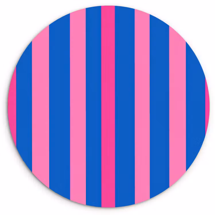 Modern - Optisch - Roze Wandcirkel kunststof plaat 5mm dik klein 188 -3d