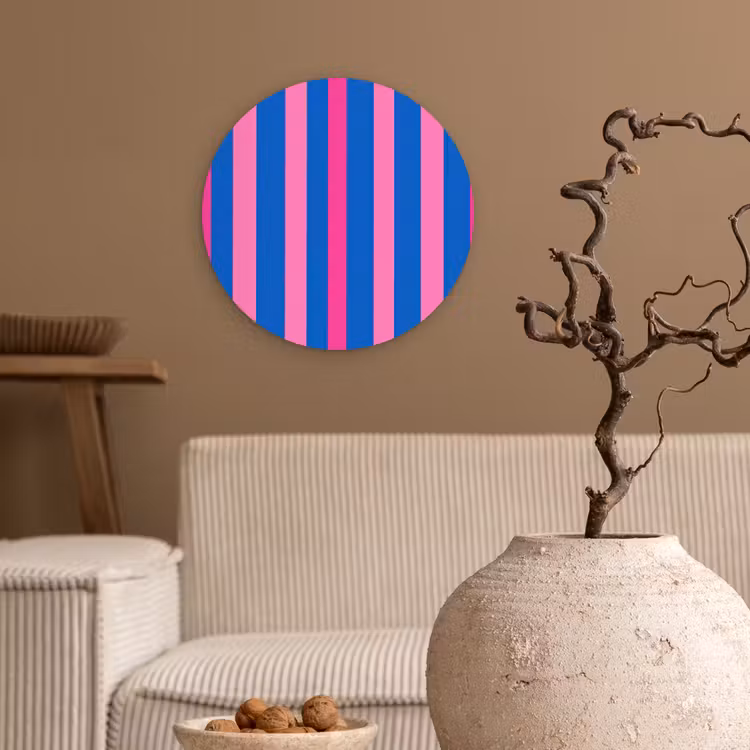 Modern - Optisch - Roze Wandcirkel kunststof plaat 5mm dik klein 188 -sfeer1