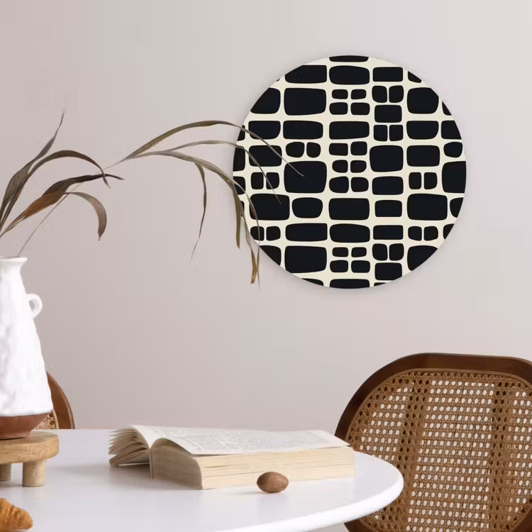 Modern - Organisch - Zwart Wandcirkel kunststof plaat 5mm dik klein 188 -sfeer4