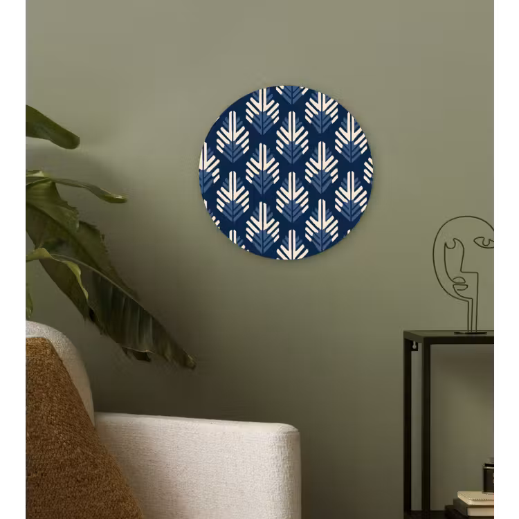 Modern - Patroon - Blauw Wandcirkel kunststof plaat 5mm dik klein 188 -sfeer3
