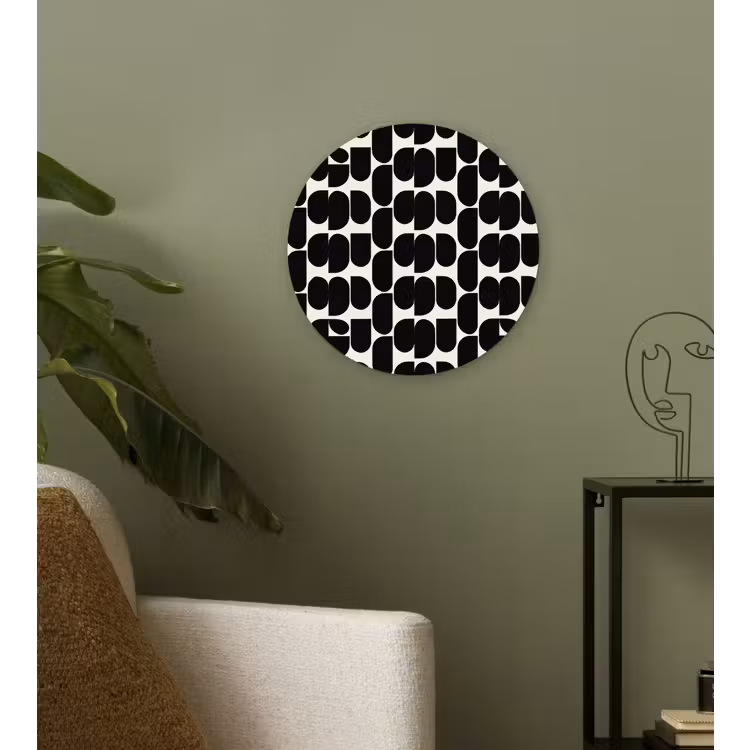 Modern - Patroon - Zwart Wandcirkel kunststof plaat 5mm dik klein 188 -sfeer3