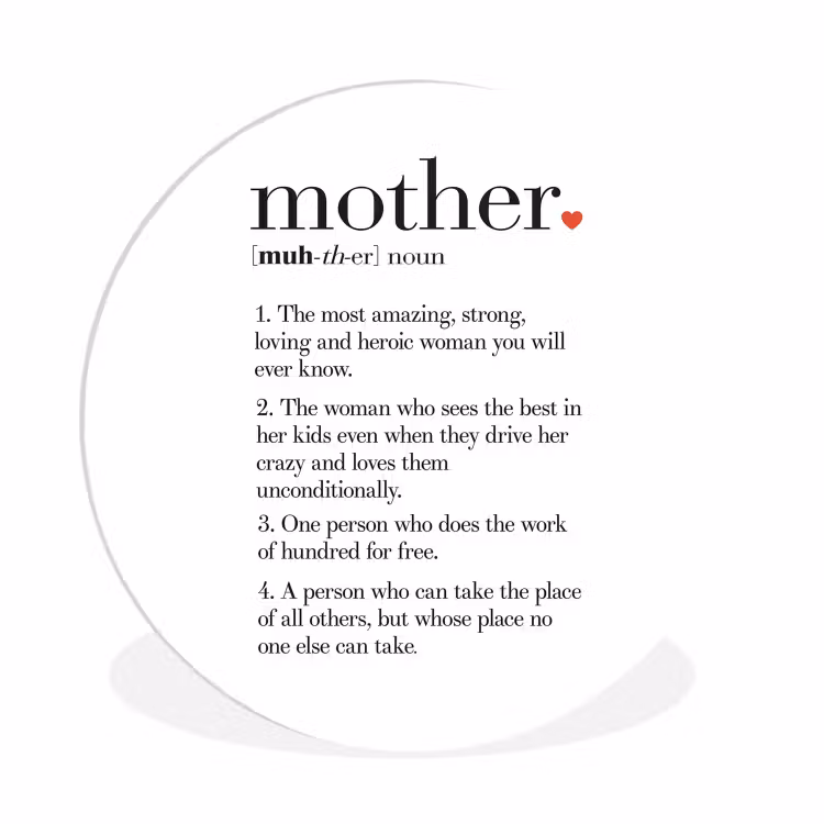 Moeder definitie - Quotes - Mother - Spreuken Wandcirkel kunststof plaat 5mm dik klein -3d