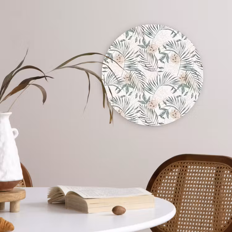 Monstera - Palmblad - Jungle - Tropisch Wandcirkel kunststof plaat 5mm dik klein -sfeer4