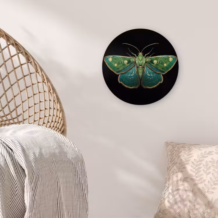 Mot - Levendig - Groen Wandcirkel kunststof plaat 5mm dik klein -sfeer5