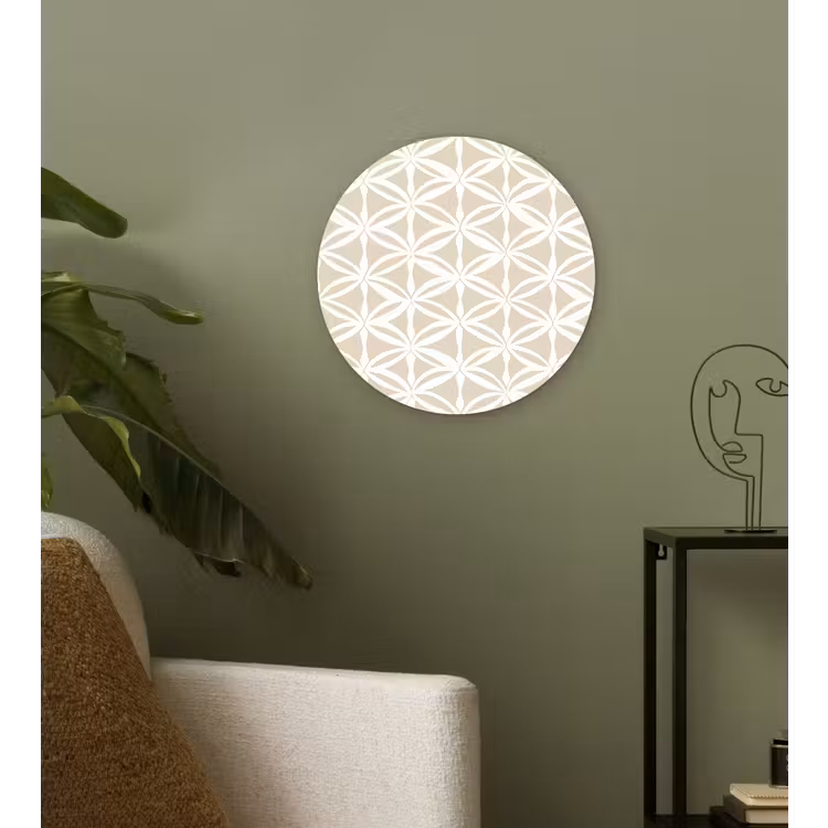 Motief - Modern - Beige Wandcirkel kunststof plaat 5mm dik klein 188 -sfeer3
