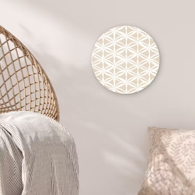 Motief - Modern - Beige Wandcirkel kunststof plaat 5mm dik klein 188 -sfeer5