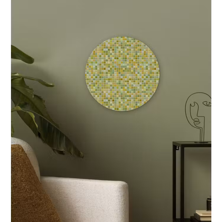 Mozaïek - Patroon - Groen Wandcirkel kunststof plaat 5mm dik klein 188 -sfeer3