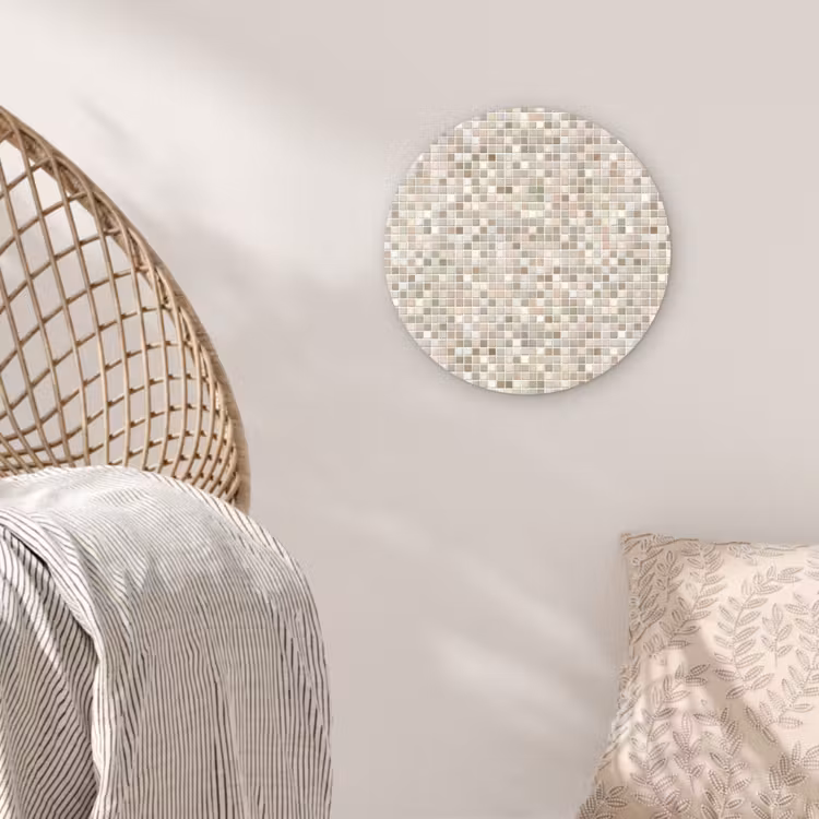 Mozaïek - Patroon- Taupe Wandcirkel kunststof plaat 5mm dik klein 188 -sfeer5