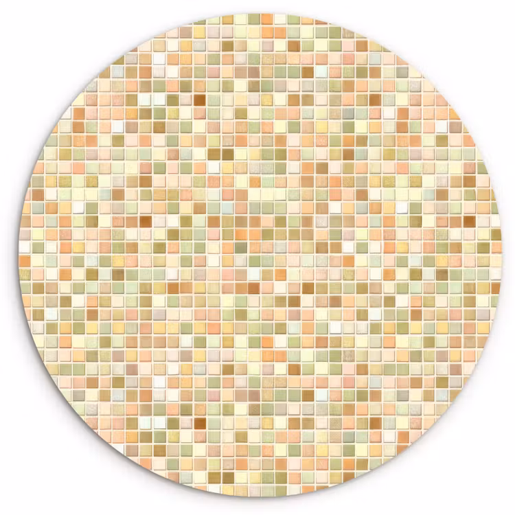 Mozaïek - Patroon - Terracotta Wandcirkel kunststof plaat 5mm dik klein 188 -3d