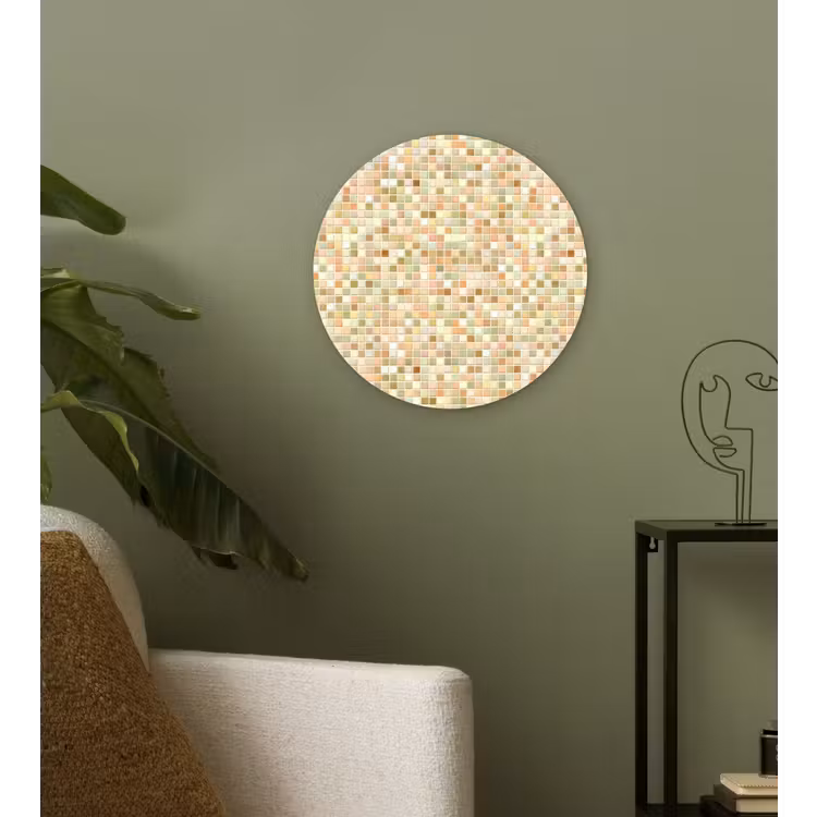 Mozaïek - Patroon - Terracotta Wandcirkel kunststof plaat 5mm dik klein 188 -sfeer3