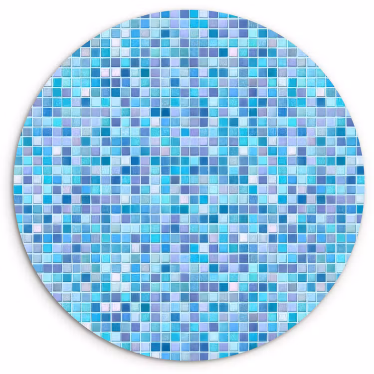 Mozaïek - Patroon - Turquoise Wandcirkel kunststof plaat 5mm dik klein 188 -3d