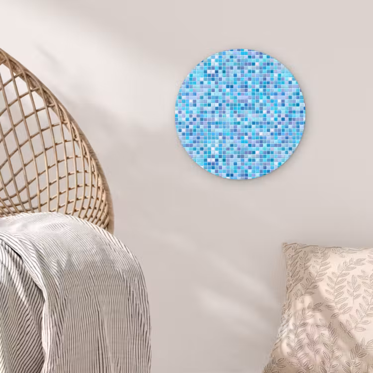 Mozaïek - Patroon - Turquoise Wandcirkel kunststof plaat 5mm dik klein 188 -sfeer5