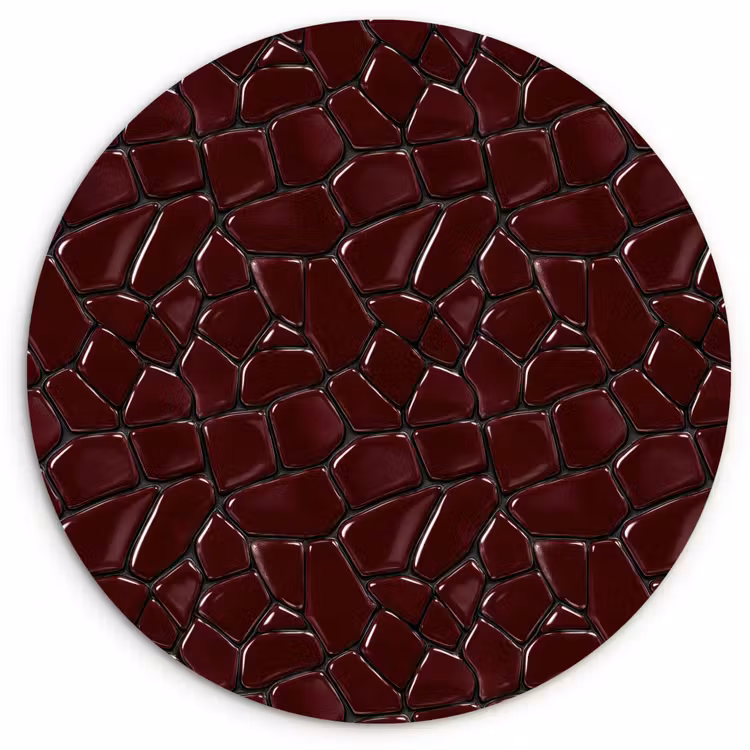 Mozaïek - Tegel - Bordeauxrood Wandcirkel kunststof plaat 5mm dik klein 188 -3d