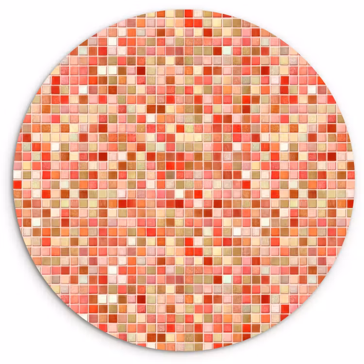 Mozaïek - Tegel - Patroon - Kleurrijk Wandcirkel kunststof plaat 5mm dik klein 188 -3d